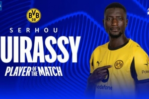 梅开二度！欧冠官方：吉拉西当选多特4-0比利亚雷亚尔全场最佳