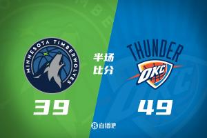 雷霆半场49-39领先森林狼 亚历山大19+4+4 华子5中1 香农10分