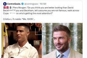 C罗比小贝帅？摩根：这可能会引发比C罗vs梅西之争更大的全球辩论